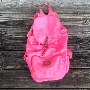 SOLD—PINK Victoria's Secret Drawstring Flap Backpack